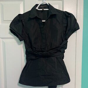 BCBGMAXAZRIA Black Buttondown Blouse